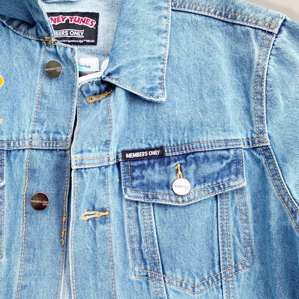 Members Only New Space Jam Looney Tunes Denim Jacket Graphic Print Nostalgic M - Picture 7 of 16